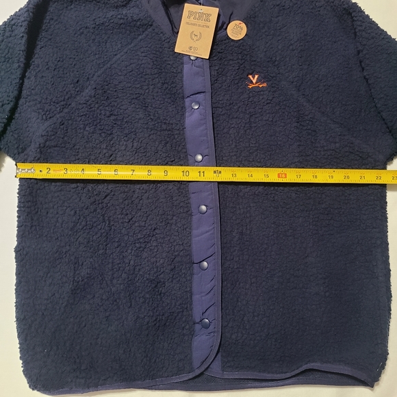 NWT PINK Victoria's Secret Collegiate Collection Virginia Sherpa Jacket sz S - Picture 2 of 9